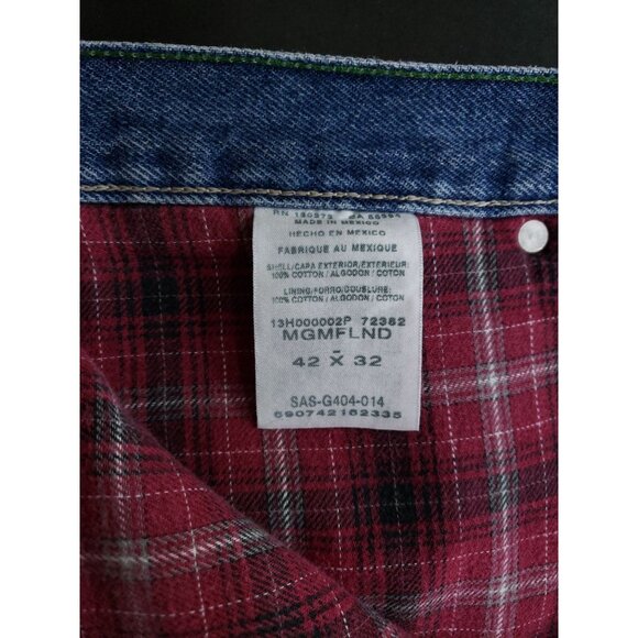 Gander Mountain Mens Size 42x32 Relaxed Fit Flannel Lined Jeans - Picture 9 of 11